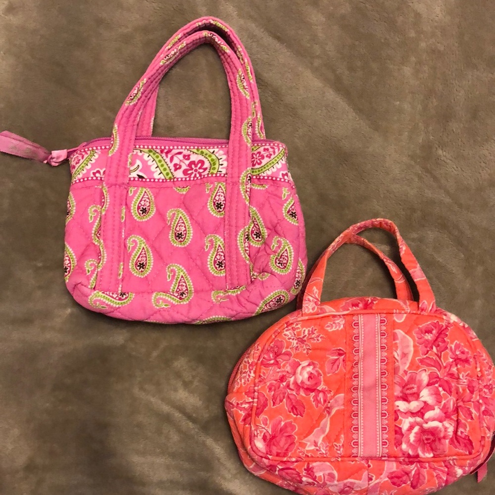 VERA BRADLEY LOT OF 2 mini purses. Retired pink patterns. So cute!